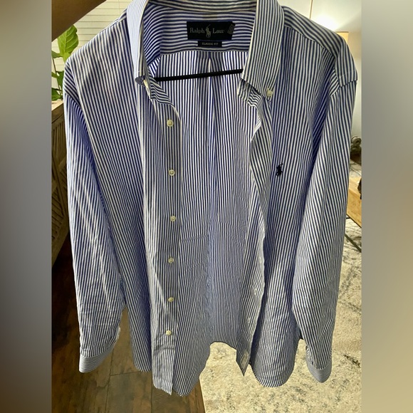 Men’s Ralph Lauren Classic Fit Long Sleeve Striped Button Up Shirt - Picture 4 of 11
